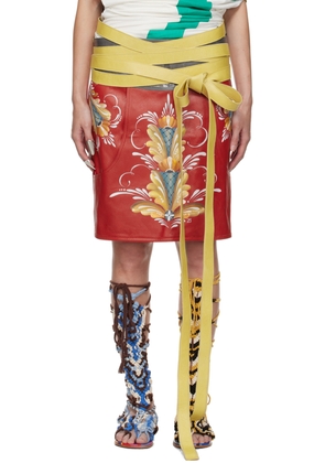 Diana Sträng Red Hand-Painted Leather Apron