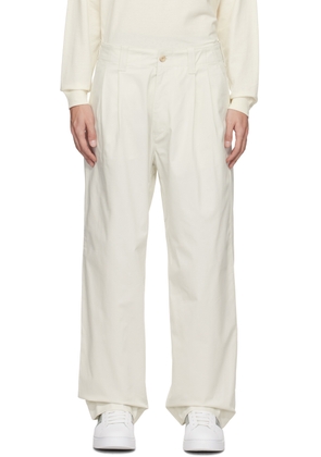 Emporio Armani Off-White Pleated Trousers