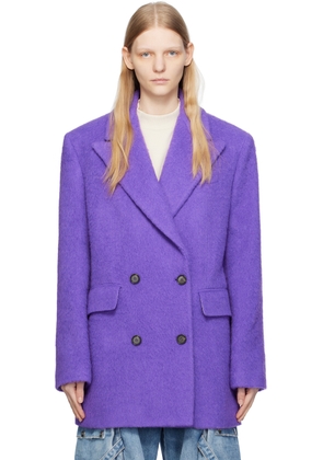 MSGM Purple Double-Breasted Coat
