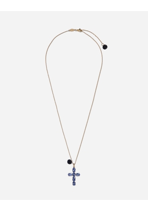 Dolce & Gabbana Family Cross And Rose Pendats On Yellow Gold Chain - Woman Necklaces Gold Gold Onesize