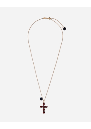 Dolce & Gabbana Family Cross And Rose Pendants On Yellow Gold Chain - Woman Necklaces Gold Onesize