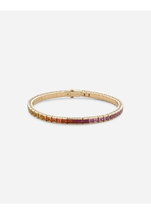 Dolce & Gabbana Tennis Bracelet In Yellow Gold 18kt With Multicolor Sapphires - Woman Bracelets Gold Gold M