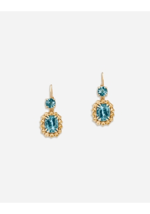 Dolce & Gabbana Herritage Earrings In Yellow Gold With Aquamarines And Yellow Sapphires - Woman Earrings Gold Onesize