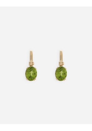 Dolce & Gabbana Anna Earrings In Yellow Gold 18kt And Peridots - Woman Earrings Gold Onesize