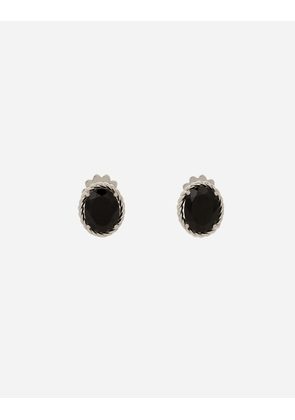 Dolce & Gabbana Anna Earrings In White Gold 18kt And Black Spinels - Woman Earrings White Gold Onesize