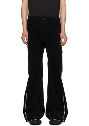 We11done Black Zip Vent Trousers