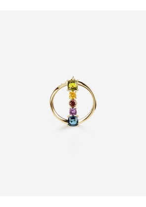 Dolce & Gabbana Rainbow Alphabet I Ring In Yellow Gold With Multicolor Fine Gems - Woman Rings Gold 52