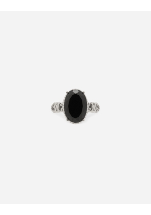 Dolce & Gabbana Anna Ring In White Gold 18kt And Black Spinels - Woman Rings White Gold 52