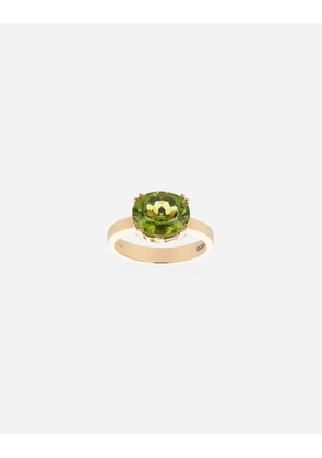 Dolce & Gabbana Anna Ring In Yellow Gold 18kt And Peridots - Woman Rings Gold 56