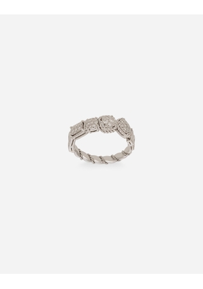 Dolce & Gabbana Easy Diamond Ring In White Gold 18kt And Diamonds Pavé - Woman Rings White Gold 52