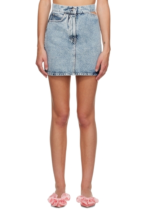 MSGM Blue Cutout Denim Miniskirt