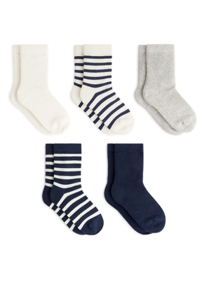 Cotton Socks Set of 5 - Blue