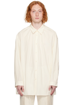 AMOMENTO Off-White Spread Collar Shirt