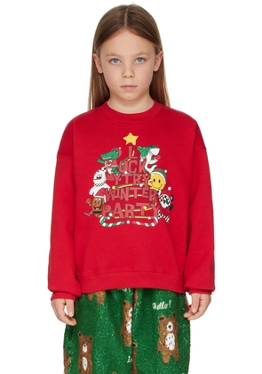 Luckytry SSENSE Exclusive Kids Red 'Winter Party' Sweatshirt