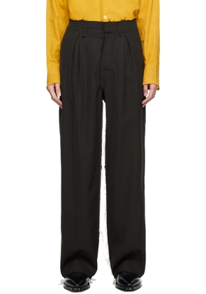 AIREI Black Pleated Trousers