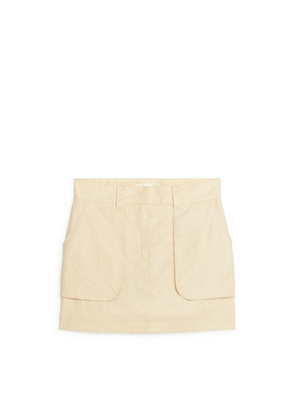 Mini Linen Skirt - Beige