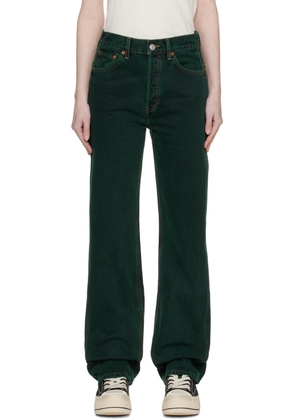 Re/Done Green High-Rise Loose Jeans