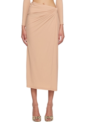 Atlein Beige Knotted Maxi Skirt