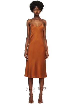 Silk Laundry Orange 90's Midi Dress