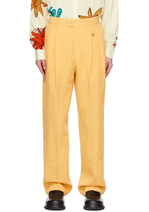JACQUEMUS Yellow Le Raphia 'Le Pantalon Madeiro' Trousers