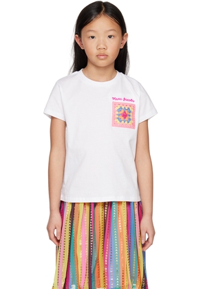 Marc Jacobs Kids White Crochet Pocket T-Shirt
