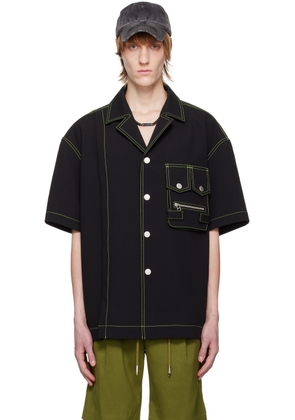 Feng Chen Wang Black 3D Pocket Shirt