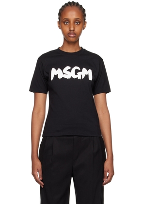 MSGM Black Printed T-Shirt