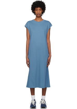 Sunspel Blue Crewneck Midi Dress