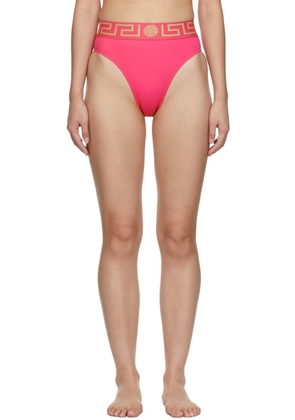 Versace Underwear Pink Greca Border Bikini Briefs