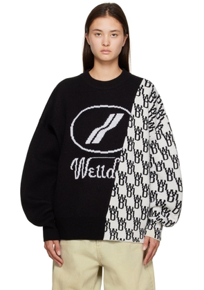 We11done Black Graphic Mix Sweater
