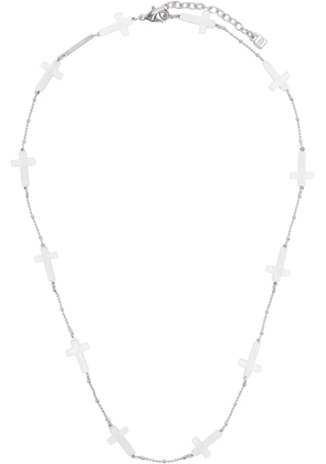 Dsquared2 Silver & White Cross Necklace