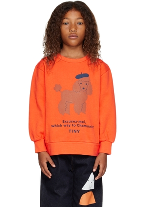 TINYCOTTONS Kids Orange Tiny Poodle Sweatshirt