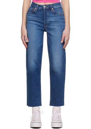 Re/Done Blue 70's Stove Pipe Jeans
