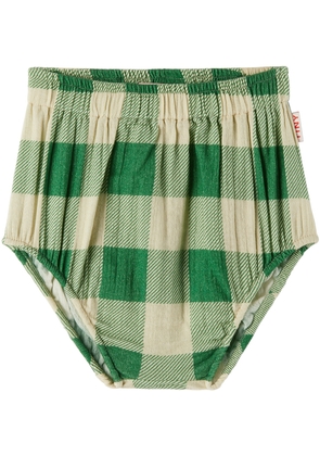 TINYCOTTONS Baby Green & Off-White Big Check Bloomers