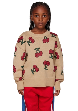 Jellymallow Kids Beige Cherry Sweater