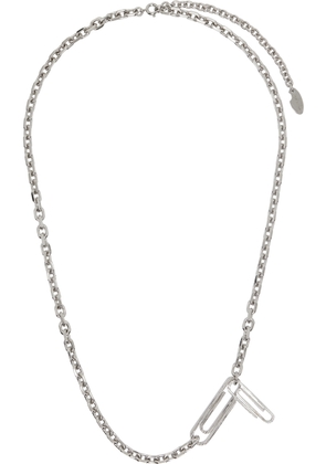 Off-White Silver Texture Paperclip Necklace