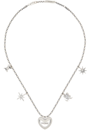 KUSIKOHC Silver Multi Charm Necklace