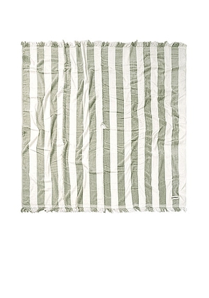 business & pleasure co. Holiday Blanket in Crew Sage Stripe - Sage. Size all.