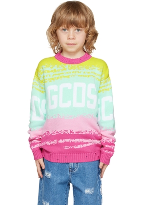 GCDS Kids Kids Pink & Green Gradient Sweater