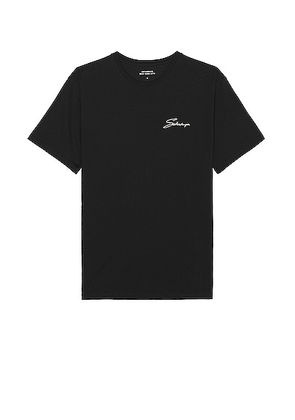 SATURDAYS NYC Signature Tee in Black - Black. Size S (also in XL/1X).