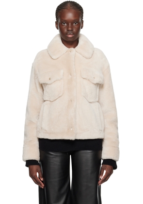Yves Salomon - Meteo Pink Spread Collar Shearling Jacket