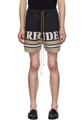Rhude Black Paneled Shorts