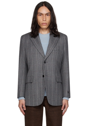 AFTER PRAY Gray Two-Button Blazer