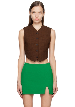 Pushbutton Brown Backless Vest