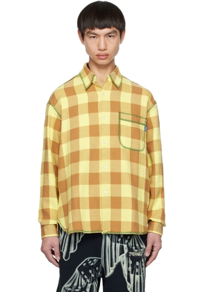 Awake NY Yellow & Brown Check Shirt
