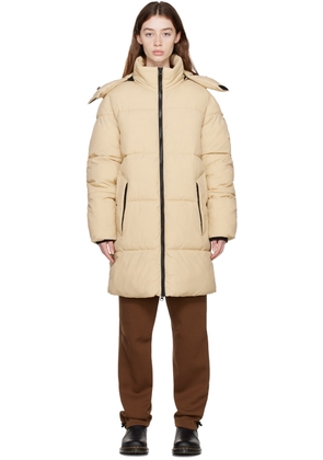 The Very Warm Beige Long Hooded Puffer Jacket