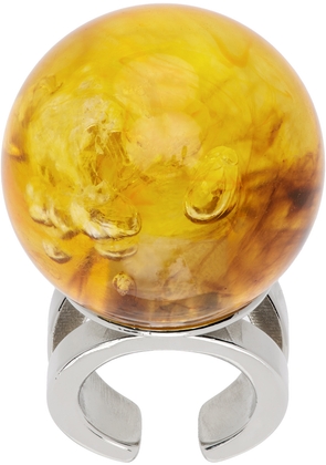 Jean Paul Gaultier Silver & Yellow La Manso Edition 'The Smoke Ball' Ring