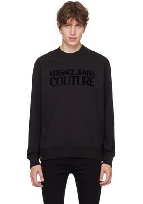 Versace Jeans Couture Black Flocked Sweatshirt
