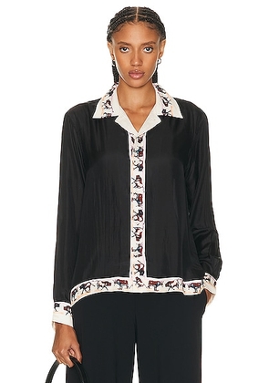 BODE Taureau Long Sleeve Shirt in Black - Black. Size L (also in ).