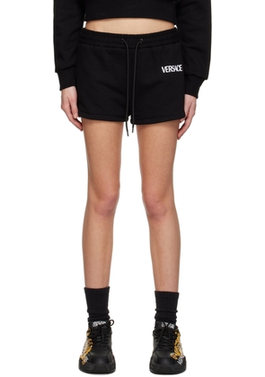 Versace Underwear Black Embroidered Shorts